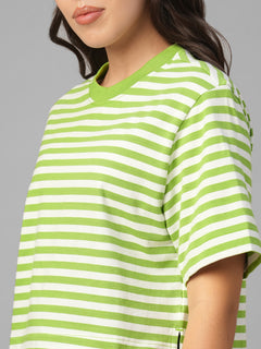 Women's Green 100% Organic Cotton Regular Fit Tshirt