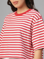 Women's Red 100% Organic Cotton Regular Fit Tshirt
