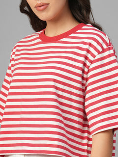 Women's Red 100% Organic Cotton Regular Fit Tshirt