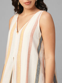 Women's Natural Linen Cotton Regular Fit Dress