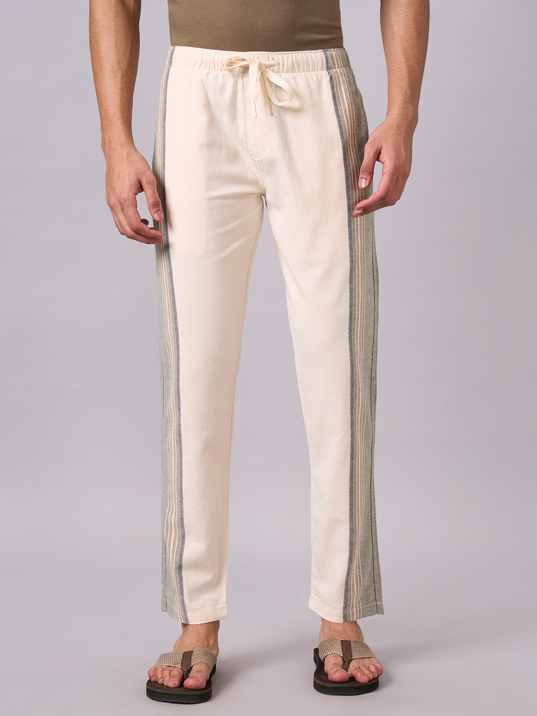 Men's Natural 100% Cotton Regular Fit Pant