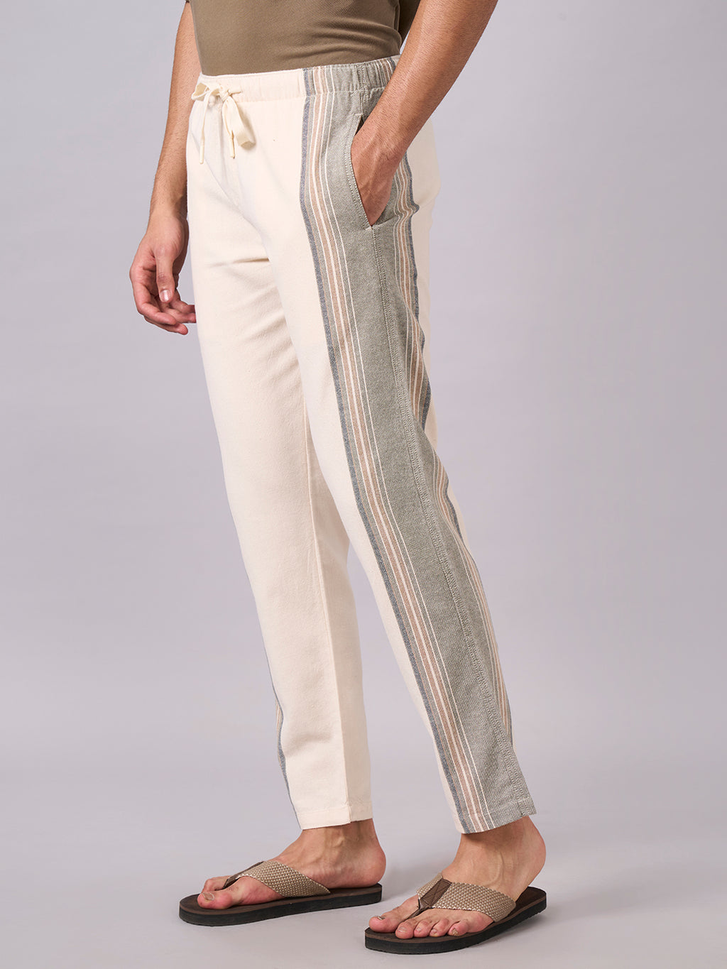 Men's Natural 100% Cotton Regular Fit Pant