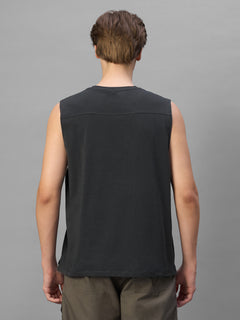Men's Grey Cotton Bamboo Elastane Regular Fit Knit Vest