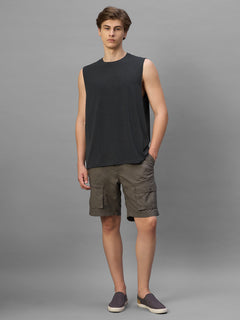 Men's Grey Cotton Bamboo Elastane Regular Fit Knit Vest