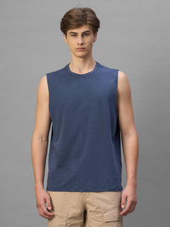 Men's Lavender Cotton Bamboo Elastane Regular Fit Knit Vest