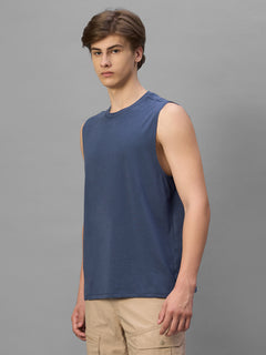Men's Lavender Cotton Bamboo Elastane Regular Fit Knit Vest