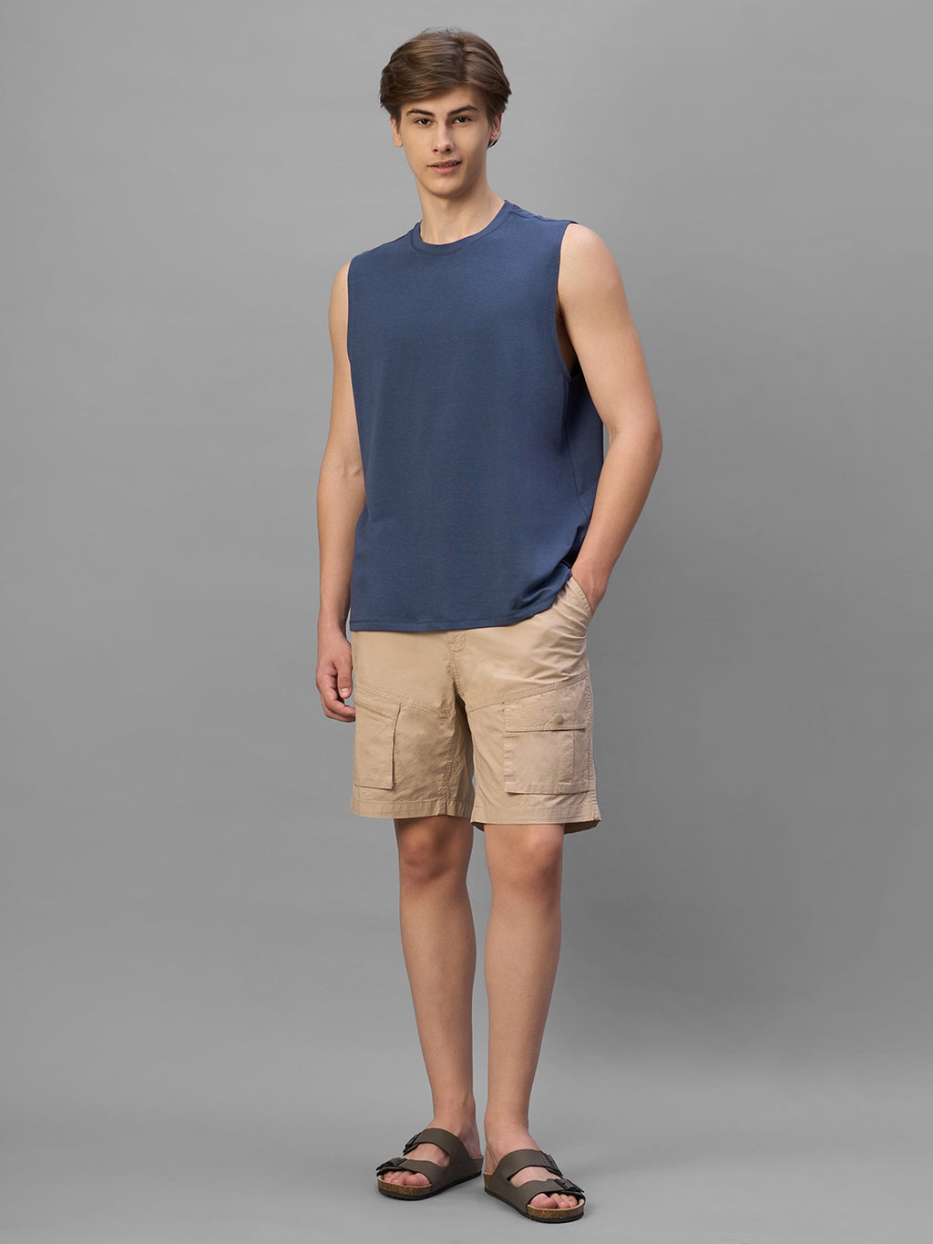 Men's Lavender Cotton Bamboo Elastane Regular Fit Knit Vest
