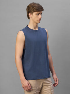 Men's Lavender Cotton Bamboo Elastane Regular Fit Knit Vest