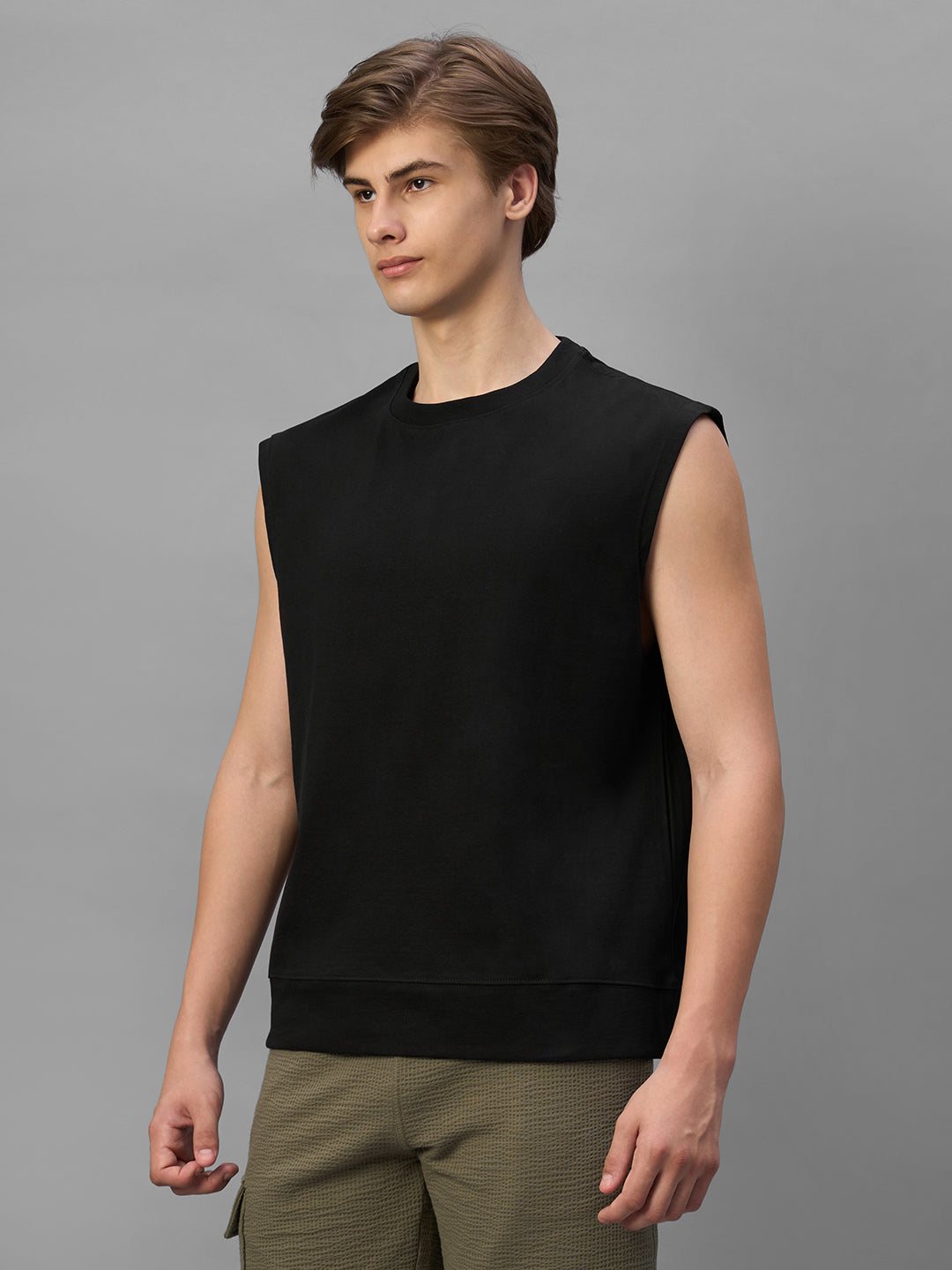 【YOKE】Printed Cotton Crewneck Vest 22ss Men's Black 100% Organic Cotton Relax Fit Knit Vest