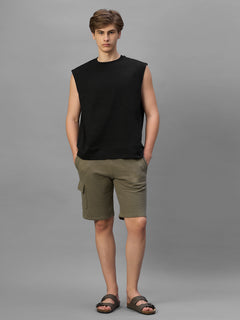Men's Black 100% Organic Cotton Relax Fit Knit Vest