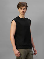 Men's Black 100% Organic Cotton Relax Fit Knit Vest