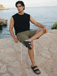 Men's Black 100% Organic Cotton Relax Fit Knit Vest