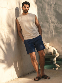 Men's Natural 100% Organic Cotton Relax Fit Knit Vest