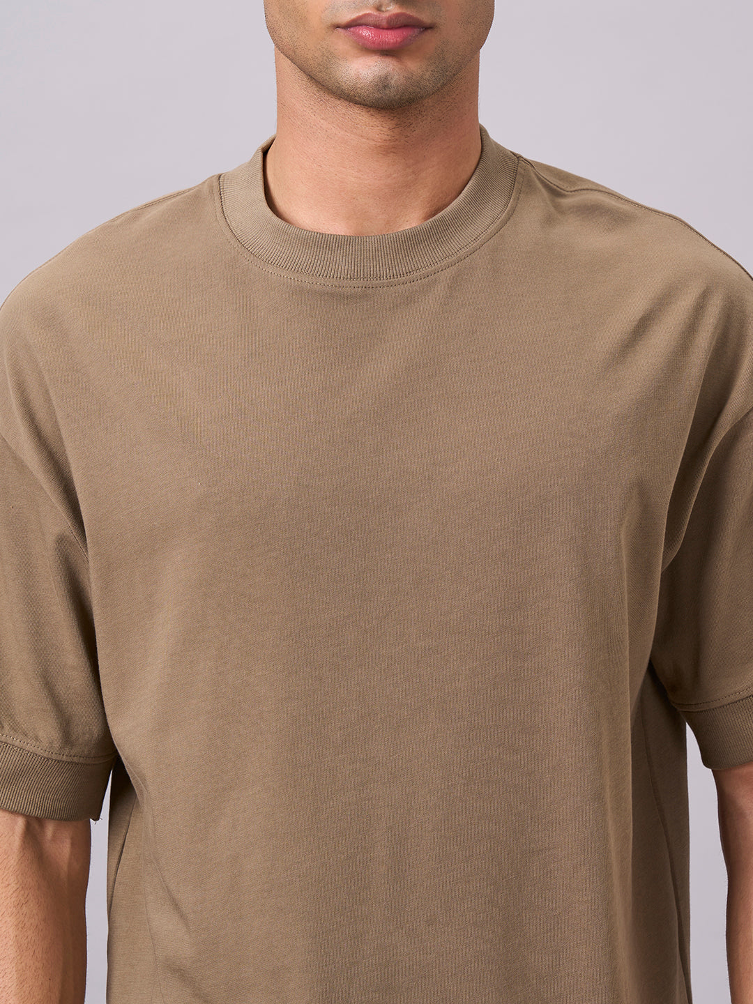 Men's Khaki 100% Cotton Relax Fit Tshirt