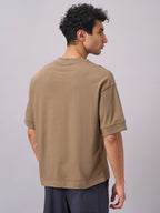 Men's Khaki 100% Cotton Relax Fit Tshirt