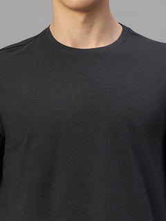 Men's Grey Cotton Bamboo Elastane Regular Fit Tshirt