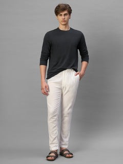 Men's Grey Cotton Bamboo Elastane Regular Fit Tshirt