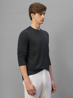 Men's Grey Cotton Bamboo Elastane Regular Fit Tshirt