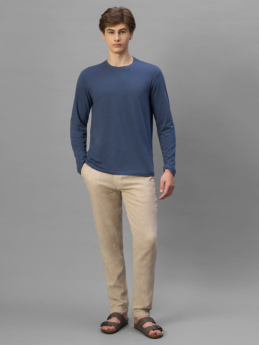 Men's Lavender Cotton Bamboo Elastane Regular Fit Tshirt