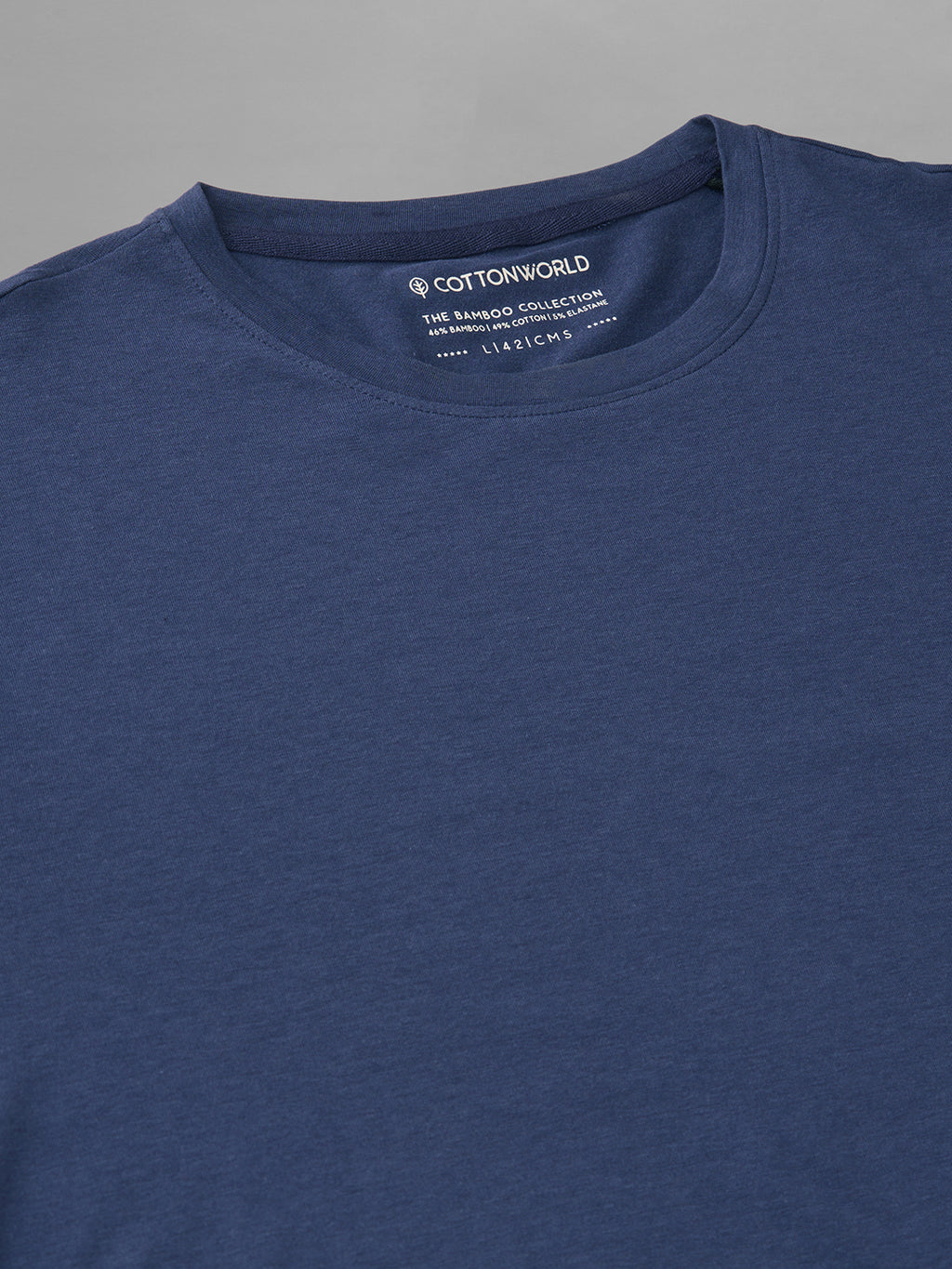 Men's Lavender Cotton Bamboo Elastane Regular Fit Tshirt