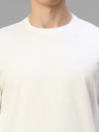 Men's White Cotton Bamboo Elastane Regular Fit Tshirt