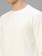 Men's White Cotton Bamboo Elastane Regular Fit Tshirt