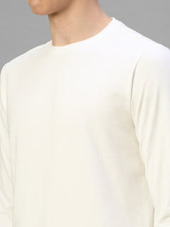 Men's White Cotton Bamboo Elastane Regular Fit Tshirt