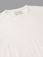 Men's White Cotton Bamboo Elastane Regular Fit Tshirt