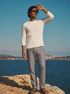 Men's White Cotton Bamboo Elastane Regular Fit Tshirt