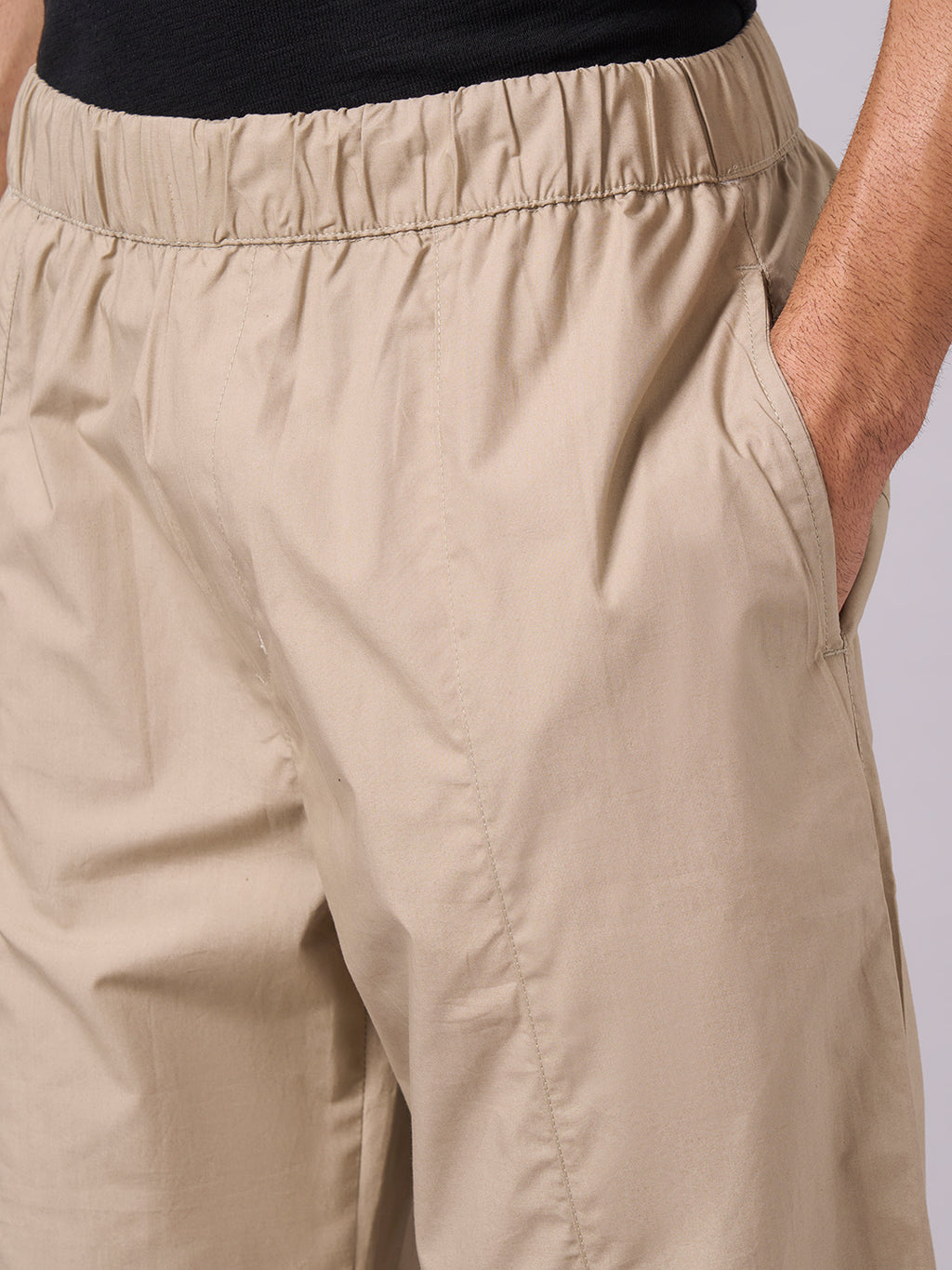 Men's Khaki 100% Cotton Loose Fit Pant