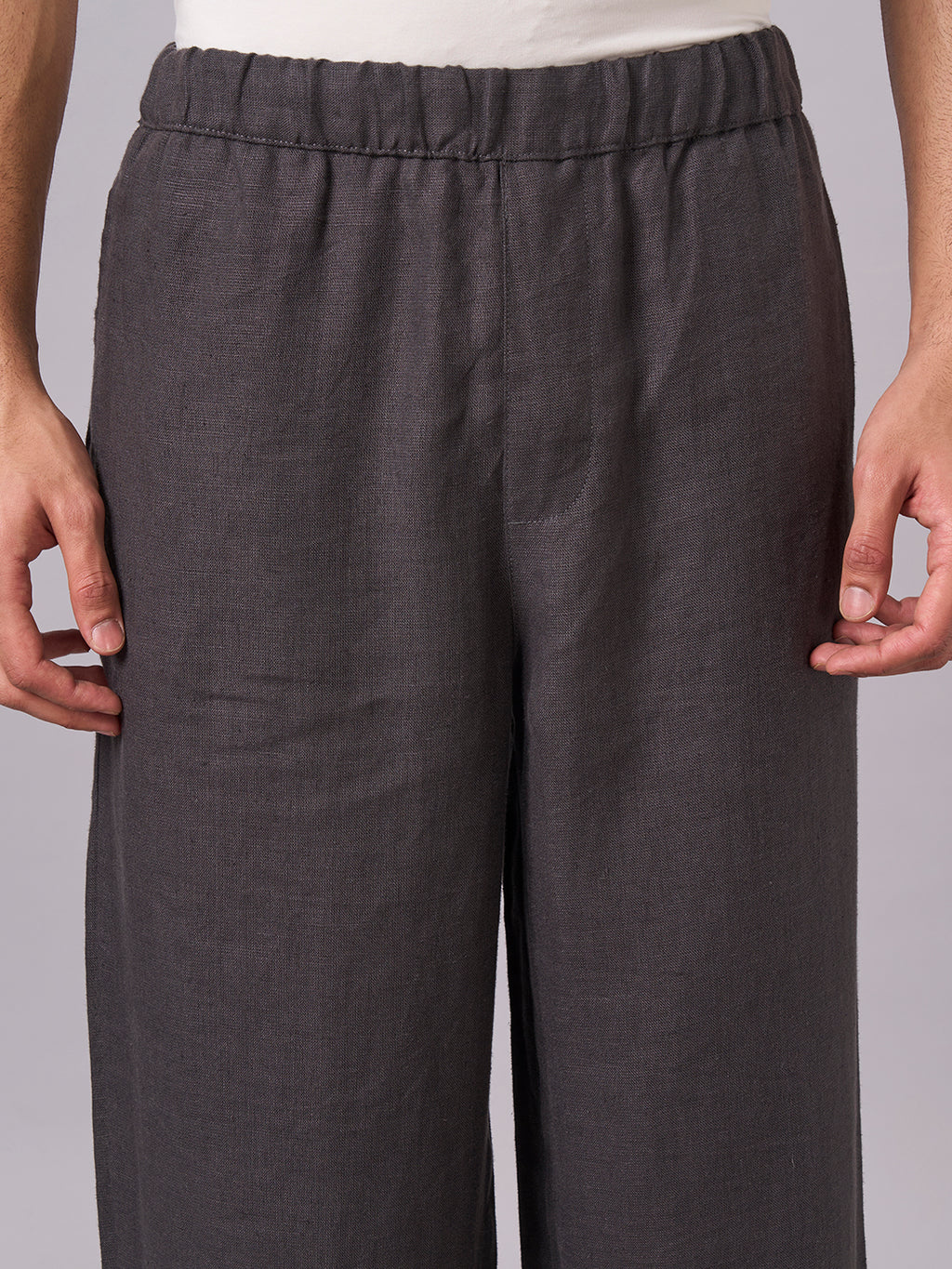 Men's Slate 100% Linen Loose Fit Pant