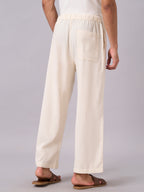 Men's Offwhite 100% Cotton Loose Fit Pant