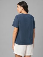 Women's Lavender Cotton Bamboo Elastane Regular Fit Tshirt