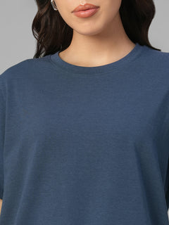 Women's Lavender Cotton Bamboo Elastane Regular Fit Tshirt
