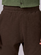 Men's Brown 100% Organic Cotton Regular Fit Knit Shorts