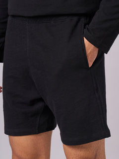 Men's 100% Organic Cotton Regular Fit Knit Shorts Black