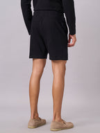 Men's Black 100% Organic Cotton Regular Fit Knit Shorts