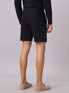 Men's 100% Organic Cotton Regular Fit Knit Shorts Black
