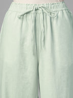 Women's Sage Linen Viscose Regular Fit Pant