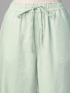 Women's Sage Linen Viscose Regular Fit Pant