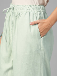 Women's Sage Linen Viscose Regular Fit Pant