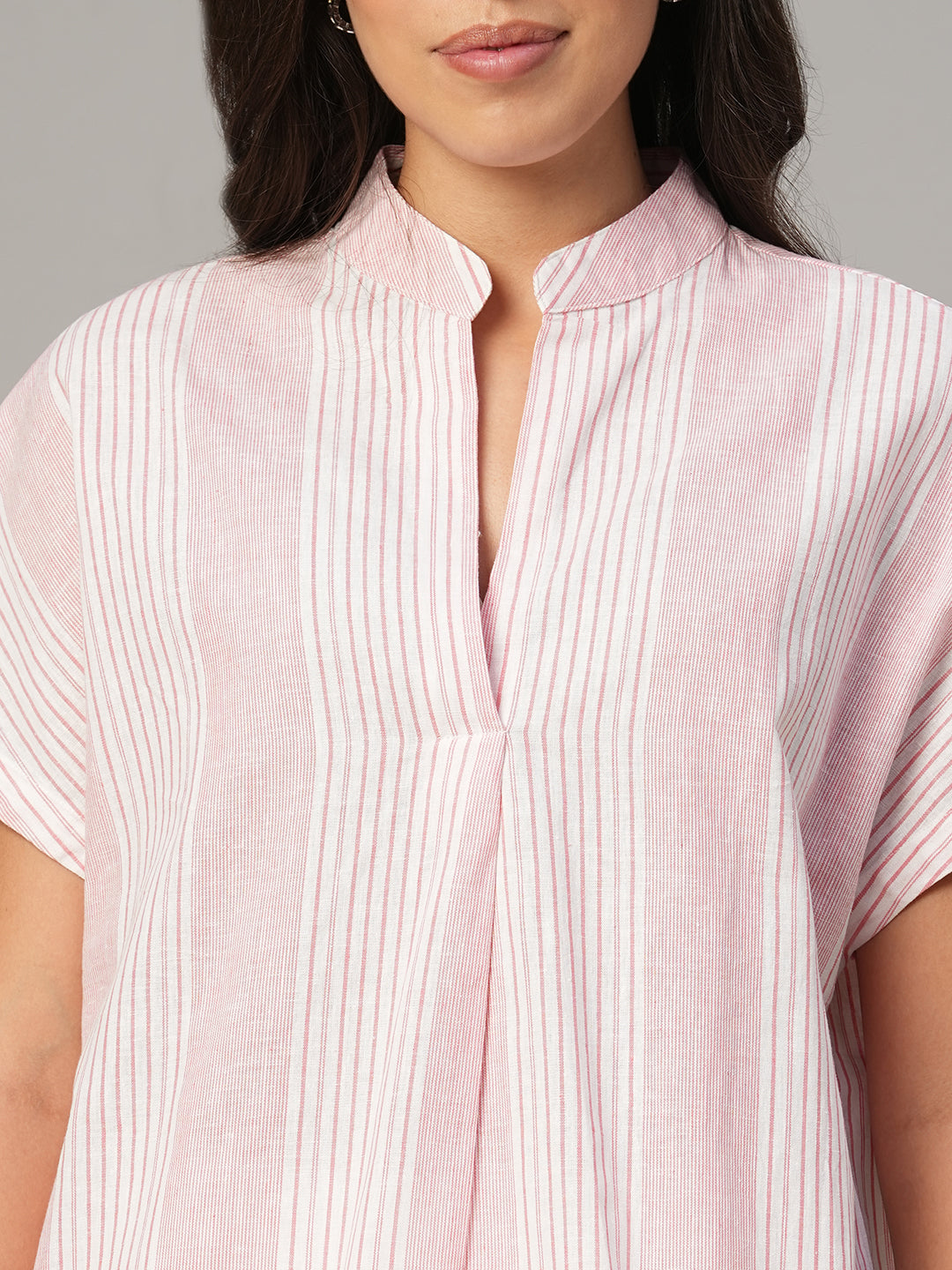 Women's White Linen Cotton Boxy Fit Blouse