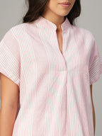 Women's White Linen Cotton Boxy Fit Blouse