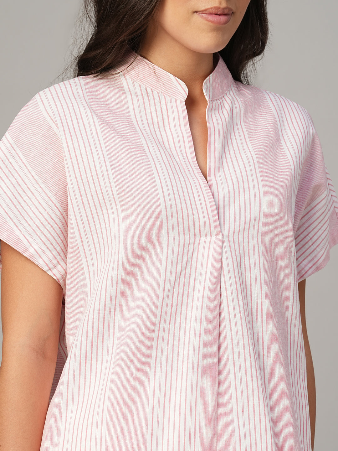 Women's White Linen Cotton Boxy Fit Blouse