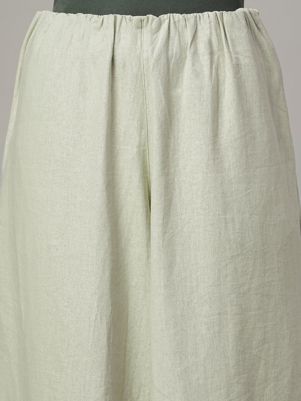 Women's Khaki Linen Viscose Regular Fit Culotte