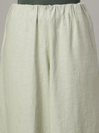 Women's Khaki Linen Viscose Regular Fit Culotte