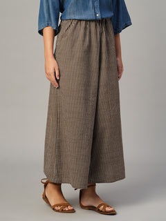 Women's Brown 100% Cotton Regular Fit Culotte