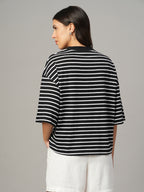 Women's Black 100% Organic Cotton Regular Fit Tshirt