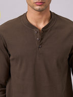 Men's Brown Cotton Elastane Regular Fit Tshirt