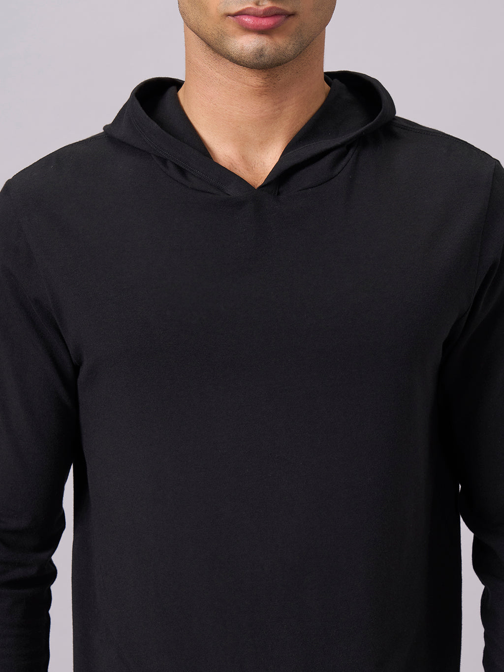 Men's Black Cotton Bamboo Elastane Regular Fit Tshirt
